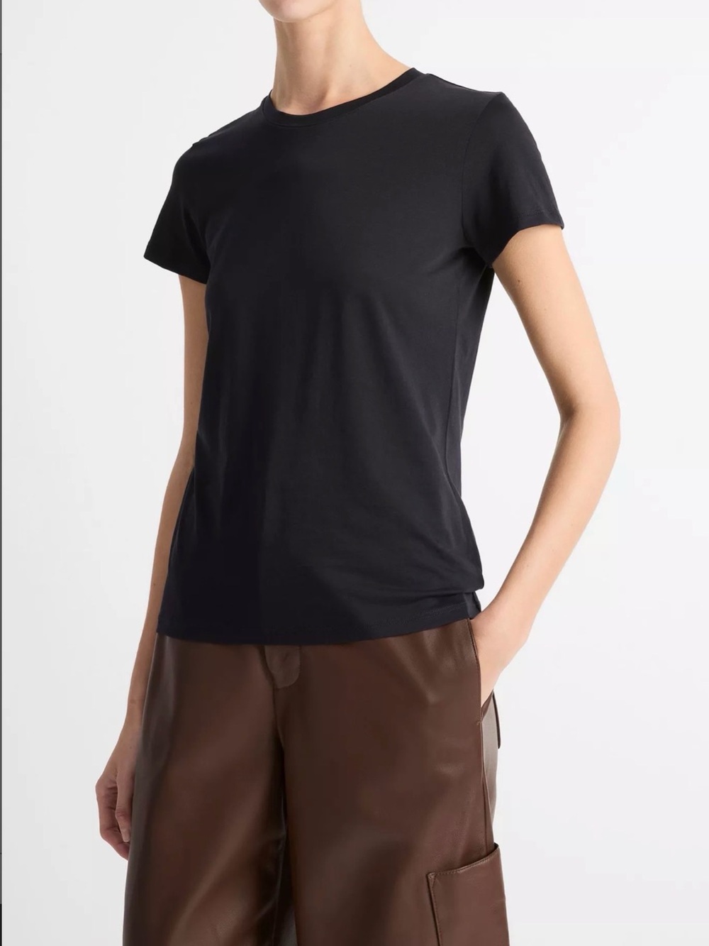 Vince Essential Pima Cotton Crew Neck T-Shirt